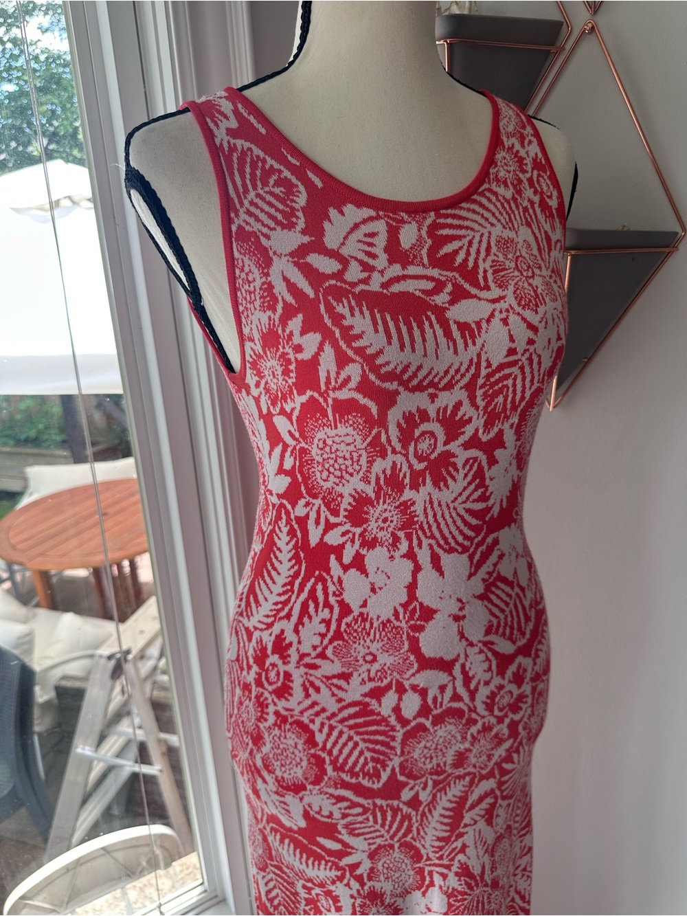 Tommy Bahama Coral Pink and White Del Lago Floral Maxi Knit Dress Size XS - Picture 7 of 9